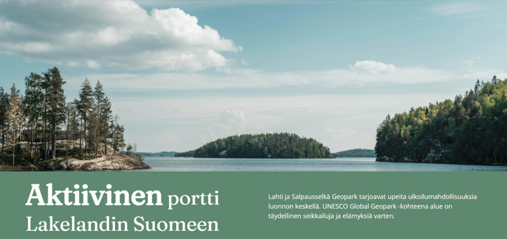 [Alt-teksti: kuvakaappaus verkkosivulta, tekstinä muun muassa aktiivinen portti lakelandin suomeen.]