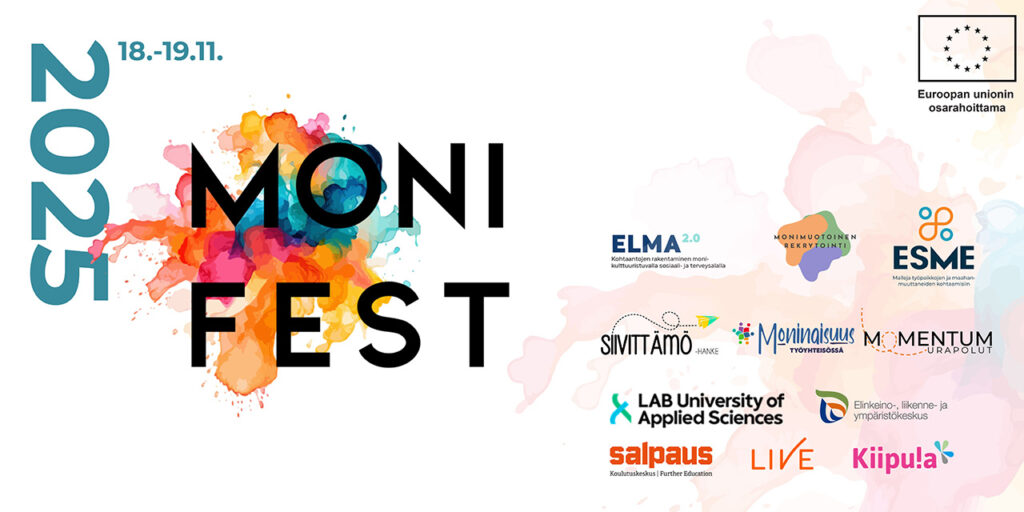 [Alt-teksti: mainosjuliste, jossa on teksti monifest sekä mukana olleiden hankkeiden sekä järjestäjien tunnuskuvia.]